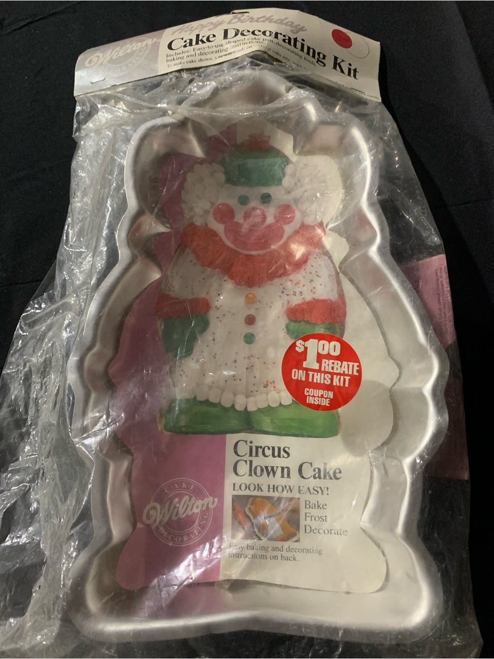 NEW Vintage 1986 Wilton Circus Clown Cake Pan 2105-9401